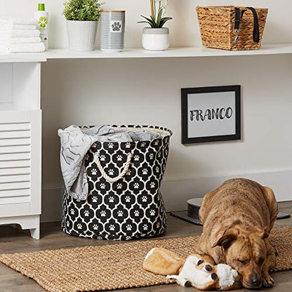 Bone Dry 6192 Pet Storage Collection Lattice Paw Print, Large Round, Black - color: Black, size: Large Round