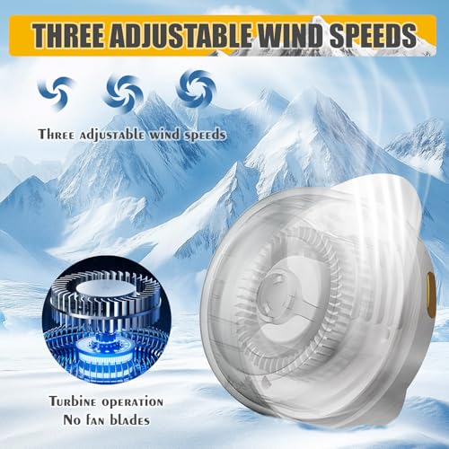 Portable Silent Mini Bladeless Electric fan Clip-On,3-Speed Rotatable Hands-FreeClip-On Fan for Shirt and Waist,Portable Mini Bladeless Fan Clip-On,For Outdoor & Travel & Office,Travel Accessories