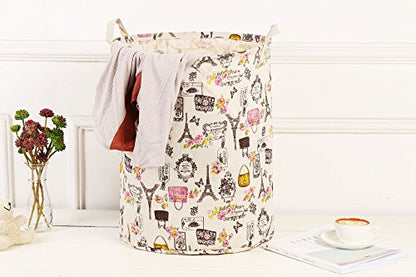 Merdes 19.7’’ Waterproof Foldable Laundry Hamper, Dirty Clothes Laundry Basket, Linen Bin Storage Organizer for Toy Collection (Paris) - color: Paris