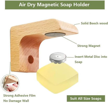 Magnet Air Dry Soap Holder caps, Magnetic Wood Material Soap Saver Tapes for Soapholder & Soap Dish, No More Soggy Soaps - Replacement Capsules for Magnetic Soap Holder (6pcs caps,2pcs Tapes) - color: Caps and Tapes