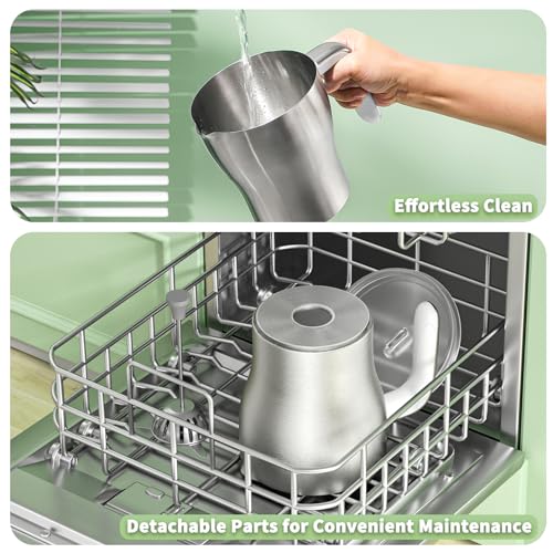 Maestri House Milk Frother, Variable Temp and Froth Thickness DualFro 600 Milk Frother Steamer, 21OZ Smart Touch Control Milk Warmer, Dishwasher Safe, Memory Function for Latte&Hot Chocolate (White) - color: White