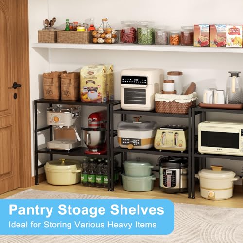 2-Tier Expandable Metal Storage Shelves, 150LBS Heavy Duty Shelving Units and Storage,Adjustable Utility Organization and Storage Shelf Rack For Kitchen Garage Laundry Bathroom Pantry Warehouse - size: 2 Tier：11.8"D x 28.3"W x 30.9"H