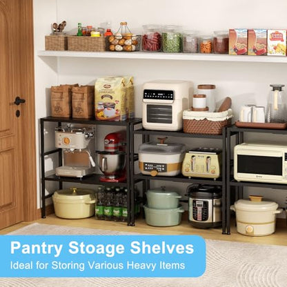 2-Tier Expandable Metal Storage Shelves, 150LBS Heavy Duty Shelving Units and Storage,Adjustable Utility Organization and Storage Shelf Rack For Kitchen Garage Laundry Bathroom Pantry Warehouse - size: 2 Tier：11.8"D x 28.3"W x 30.9"H