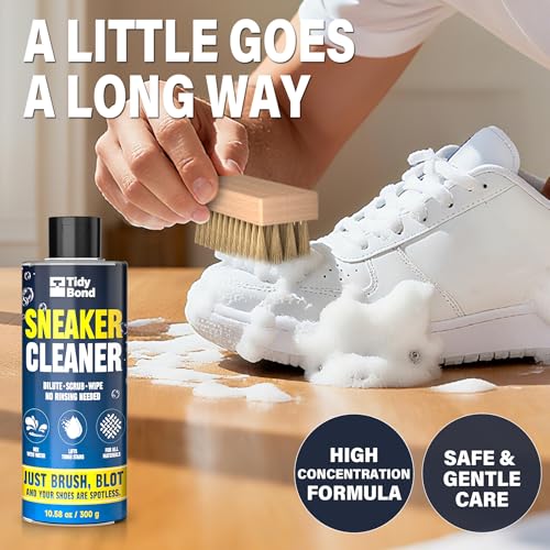 Sneaker Cleaner Kit, 10.6oz Shoe Cleaner for White Shoes with Brush & Microfiber Towel, Deep Cleaning Shoe Cleaning Kit for Sneakers, Leather, Canvas, Mesh, PU, Fabric & Boots
