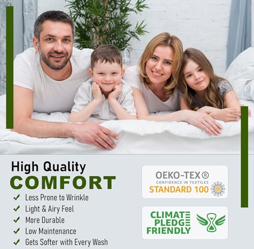 RUVANTI 100% Cotton Percale Sheets Split King Size, Bloomex | Crisp Cooling, Deep Pocket 16", Soft Breathable & Durable, Hotel-Style, 5 Piece Set - color: Bloomex, size: Split King