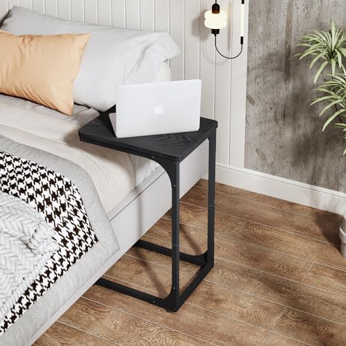 QEEIG C Table Side Table Set of 2 Living Room Sets C Shaped Couch Tray End Tables Modern, Black (017-30B) - color: Black, size: 11.8"W x 15.7"D x 25.6"H (2P)