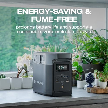 EF ECOFLOW Solar Generator Delta 2 with 220W Solar Panel, 1024Wh LFP(LiFePO4) Battery, 1800W AC/100W USB-C Output, Fast Charging Portable Power Station for Home Backup Power, Camping & RVs - style: DELTA 2+220W