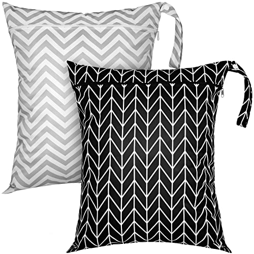 Shappy 2 Pack Large Travel Laundry Bags, Large Wet Dry Waterproof Dirty Clothes Bag for Suitcase, Swimsuit Beach Gym College Dorm Wet Bag(Stripe Style) - style: Stripe Style