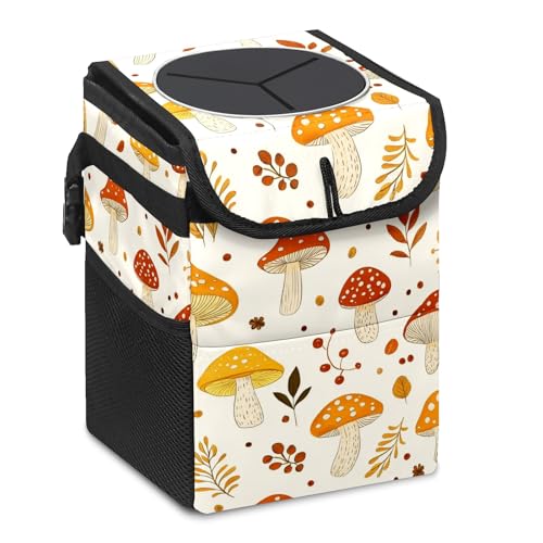 Car Trash Can – Multi-Purpose, Lightweight and Portable with Durable Water-Resistant Coating, No Installation Required, Practical and Ample Capacity, Variety of Colors.Mushroom - color: Mushroom(4)