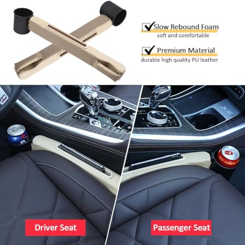 Car Seat Gap Filler 2 Pack,Car Seat Gap Filler Organizer,Car Seat Gap Plug with Storage Slot,3 in 1 Car Seat Gap Filler with Cup Holder,Prevent Small Items from Falling(Black) - color: Black2