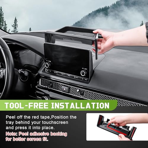 HGWEI Center Console Dash Organizer Compatible with 2022-2026 Honda Civic Accessories, Dashboard Storage Tray Sunglasses Holder for Both 7-inch and 9-inch Screen