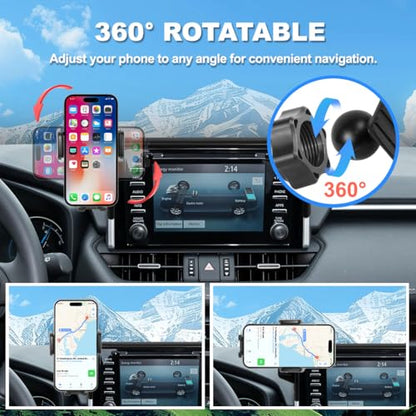Car Phone Holder Fit for 2019-2025 Toyota RAV4 Accessories Phone Mount 7/8-inch Screen Fixed Clip, Cell Phone Automobile Cradles Hands-Free 360 Degree Rotation Not Affect Air Vent - size: 2019-2025 Toyota RAV4