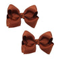 Baby Girl's 2Pcs Cute 3 Inch Pure Color Bow-knot Hair Clip for Photography Travel Daily Life (Brown) - color: Brown