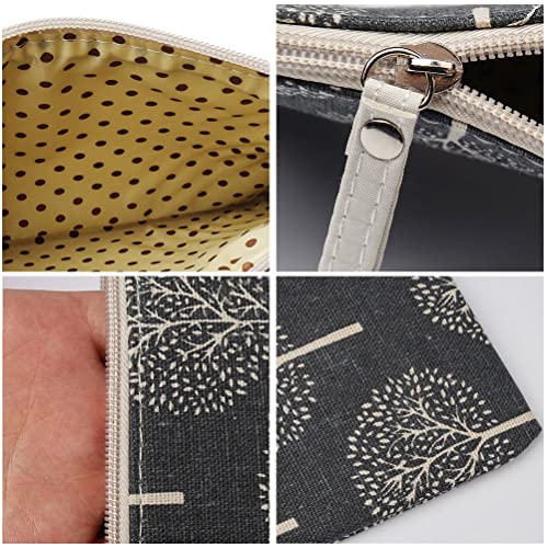SUMAJU 2 Pcs Canvas Cosmetic Bag, Multi-Function Small Zipper Pouch Cute Makeup Pouch Travel Toiletry Bag Travel Size Toiletries Christmas Stocking Stuffers Gifts for Women,8.6 * 5.5 In | Soft canvas, 2 assorted prints, compact travel size, zipper closure