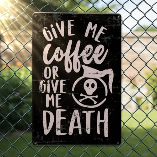 Funny Coffee Metal Tin Sign Housewarming New Home Birthday Gifts for Women Men Friend Coffee Lovers Rustic Kitchen Metal Tin Sign Home Office Wall Art Decor 7 x 10.5 Inch - color: Generic18