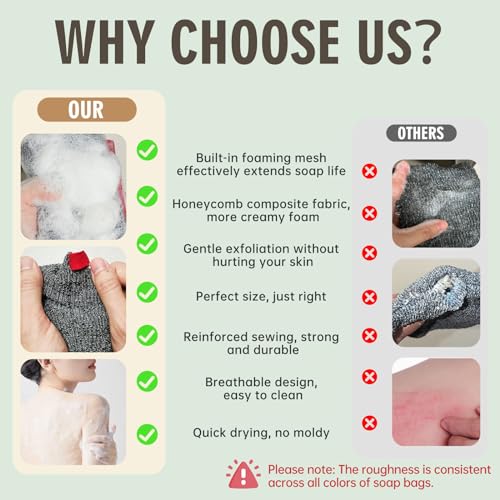 2 Pieces Soap Bags for Soap Bars, Exfoliating Soap Saver Bags, Foaming Bar Soap Pouches for Use in Baths or Showers (Gray) - style: A Grey