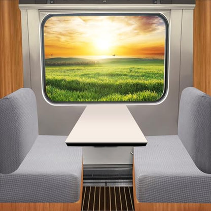 FUANGUI RV Dinette Cushion Covers - Stretch Camper Cushion Booth Seats Replacement - Washable Sofa Furniture Protector (Light Gray, 2 Bench & 2 Backrest Covers) - color: Light Gray