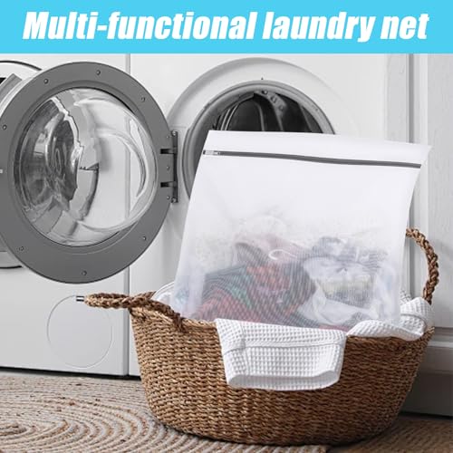 Laundry Bags Mesh Wash Bags, Lingerie Bag for Washing Delicates, White Net, 4S - size: 4S(10x12")