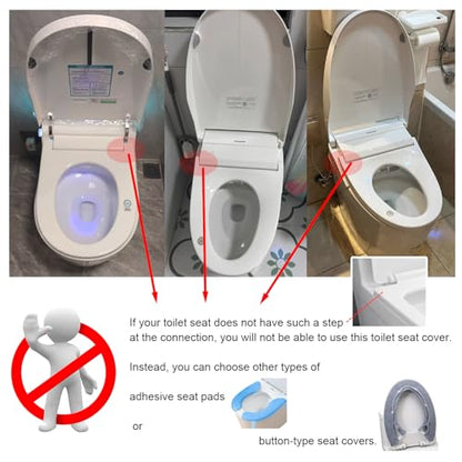 3 Pack Thickened Toilet Seat Cover Pads - Soft, Stretchable, Washable, Warm, Comfortable Bathroom Toilet Seat Covers for Round & Elongated 14x18” Toilets, Non-Slip, Durable - color: 3color-xl