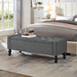 50" W Storage Ottoman Bench with Safety Hinge, Load up to 660 lb Ottoman with Storage, Upholstered Tufted Entryway Bench with Seating for Living Room, Bedroom, Entryway, Dark Gray - color: Dark Gray