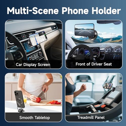 MagSafe Car Phone Holder, Strong Suction Cup 360° Adjustable Magnetic Phone Mount for Dashboard Windshield, Universal Car Phone Stand Compatible with iPhone 17 16 Pro Max and All Smartphones - color: Black