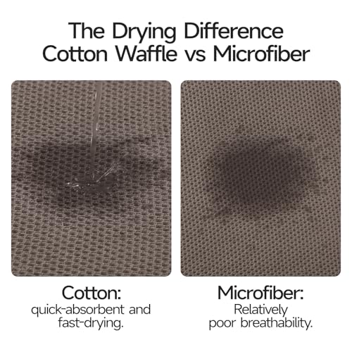 REDKISS 100% Cotton Waffle Weave Bath Towels 4 Pack - 27.5x55 Inches| Lightweight, Quick Dry & Highly Absorbent,Perfect for Spa, Gym, Travel, Guest Bathroom-Brown - color: Brown