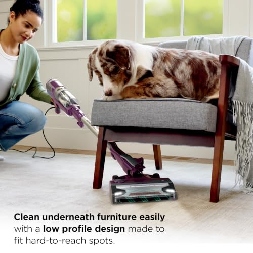 Shark PowerDetect | Corded Stick Vacuum Cleaner for Carpet & Hard Floors | Lightweight Hand Vacuum for Pet Hair with DuoClean | Self-Cleaning Brushroll | HEPA | 3 Attachments | Purple | HZ4001AMZ - style: PowerDetect w/ Precision Duster