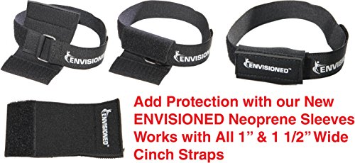 Premium Cinch Straps with Stainless Steel Metal Ring (Buckle), Reusable Durable Hook and Loop, Multipurpose Securing Straps 4 Pack - 2" x 40" - size: 2" x 40"