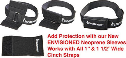 Premium Cinch Straps with Stainless Steel Metal Ring (Buckle), Reusable Durable Hook and Loop, Multipurpose Securing Straps 4 Pack - 2" x 40" - size: 2" x 40"