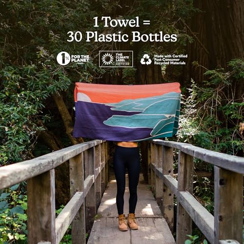 Nomadix Original Towel - Perfect for Beach, Pool, Travel, Camping, Yoga - Made with Recycled Materials - Super Absorbent - Sand Resistant - Big Sur - 72.5x30 - color: Big Sur