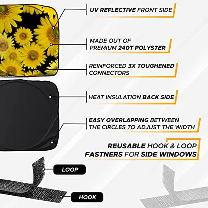 EcoNour Semi Truck Printed Sun Shade for Windshield | UV Sun Protector & Heat Blocker Sunshade | 240T Front Window Shades Accessories | Best for Commercial & Big Rig Semi Truck - size: Large-BW