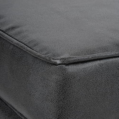 HomePop Square Ottoman with Lift Off Top - Gray Faux Leather Small - color: Grey