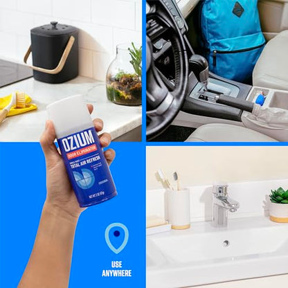 OZIUM® Air Freshener Odor Eliminator, 2oz Single Shot Total Air Refresh & Car Air Freshener – Original – 4 Pack
