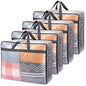 Fixwal 4 Pack 75L Extra Large XL Clear Storage Bags With Zipper for Blankets, Quilts, Clothes, Comforter, Bedding and Pillows - size: 75L