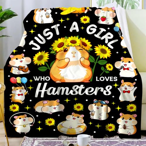 Hamster Blanket Gifts for Girls Kid,Cute Pets Forest Animals Hamsters Throw Blankets Birthday Gifts for Hamster Lover Women Adults 50"X 40" - color: Hamster, size: 50"x40"