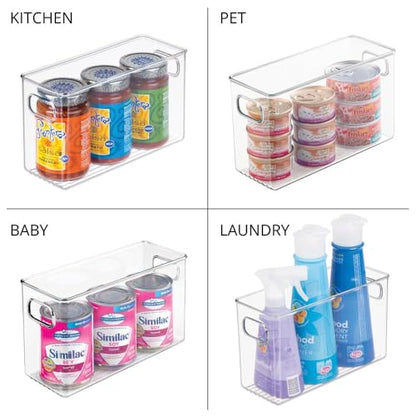 iDesign Slim Clear Plastic Storage Bin, Tall Narrow, 4-Pack | Organizer for Kitchen, Fridge, Pantry - style: Pack of 4