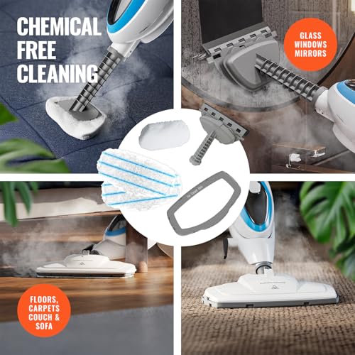 PurSteam 10-in-1 Steam Mop, Floor Steamer with Detachable Handheld Steam Cleaner for Tile, Hardwood Floors - size: Large
