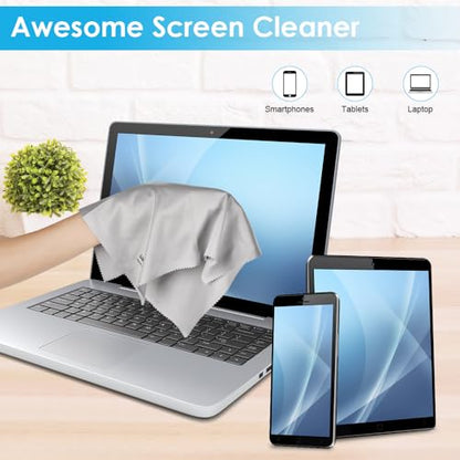 6PCS Large Eyeglass Cleaning Cloths, 12 x12 in Screen Cleaner | Large Size, Individually Wrapped, Easier to Grip and Use, Premium Microfiber Cleaning Cloth for Glasses, TV, Laptop Screens