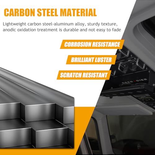 Car Interior Overhead Storage Basket Compatible with 2022-2025 INEOS Grenadier Multi-Functional Roof Panel Expansion Storage Rack Basket Aluminum Alloy Flip-Top Model Cargo Racks