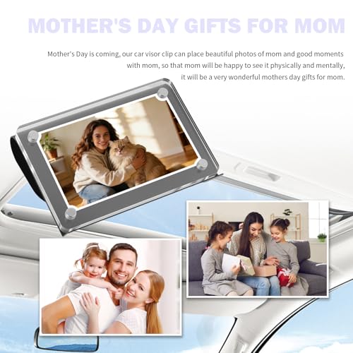 2026 New Car Picture Holder with Sun Visor Clips for Cars,Custom Passenger Princess Car Visor Photo Clip Shows Memorial & Driver's License,Cars Photo Holder for Girlfriend,Boyfriend