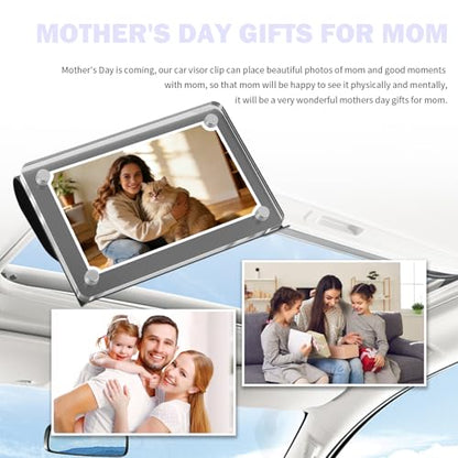 2026 New Car Picture Holder with Sun Visor Clips for Cars,Custom Passenger Princess Car Visor Photo Clip Shows Memorial & Driver's License,Cars Photo Holder for Girlfriend,Boyfriend