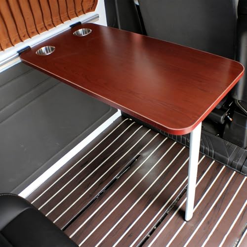 Rv Dinette Table, Folding Wall Table with 2 Cup Holders, White Steel Brackets, Save Space for Campervan Motorhome Small Space Apartments, Kitchens(Red) - color: Red