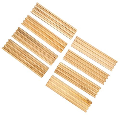 SUTIMSHE Wooden Domino Racks/Trays Set of 8 Natural Domino Trays Holders Organizer for Mexican Train Chickenfoot and Other Domino Games - Dominoes NOT Included