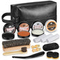 Shoe Shine Kit for Men & Women, 16Pcs Black Shoe Polish Kit for Leather Boots Care, Mens Gifts Ideas