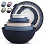 Zulay Kitchen 12 Piece Plastic Mixing Bowls with Leak-Proof Lids Set - Microwave and Freezer Safe Kitchen Mixing Bowls for Preparing, Serving and Storing - Large Nesting Bowls (Navy Ombre) - color: Navy Ombre