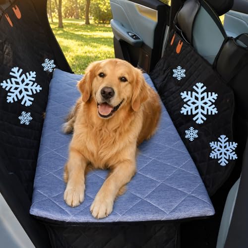 JoyBlooms Dog Bed for Car Back Seat, Dog Cooling Mat with 1.1in/2.8cm Thick Foam, Cooling Anti-Slip Washable Back Seat Pet Bed, 51.6in x 22.6in Fit on Backseat Extenders of SUVs and Small Trucks,Blue - color: Blue