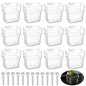 12 Pack Top Hanging Fish Tank Plant Pot Clear Aquarium Plant Holder with Hook Aquatic Plant Cup Holder Aquarium Aquatic P-lant Pot Water Landscape Decoration for P-lant Water Feature Decoration