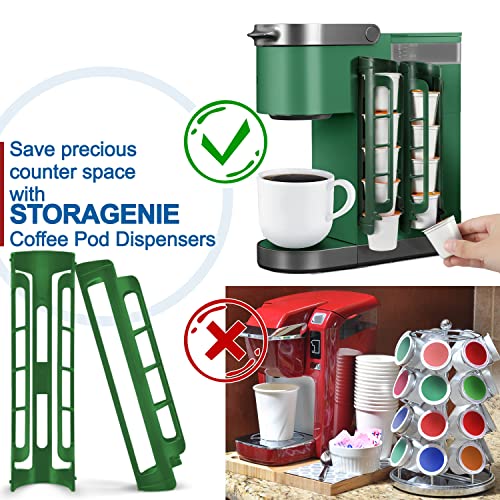 STORAGENIE Coffee Pod Holder for Keurig, Wall Mount Side Mount K Cup Storage, Perfect for Small Counters (2 Pack/for 10 Pods, EverGreen) - size: 2 Pack
