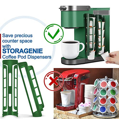 STORAGENIE Coffee Pod Holder for Keurig, Wall Mount Side Mount K Cup Storage, Perfect for Small Counters (2 Pack/for 10 Pods, EverGreen) - size: 2 Pack