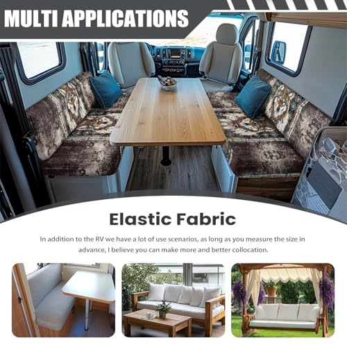 Aztec RV Dinette Cushion Covers Dreamcatcher Wolf Print RV Seat Covers Camper Cushion Covers Dinette Booth Set Washable RV Couch Cover 2 Cushion Sofa RV Beach Seat Covers for Dinette - color: Aztec Dreamcatcher Wolf